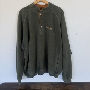 Vintage Straight Down Fleece Pullover Jacket Mens XXLarge Green Golf Made in USA